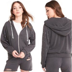 WILDFOX Jewels Marquis Rhinestone Full Zip Hoodie